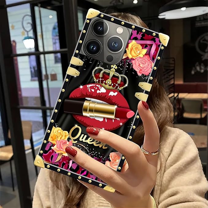 Compatible with iPhone 12 Pro Max Case, Queen Lip Crown Leopard Print Luxury - Image 6