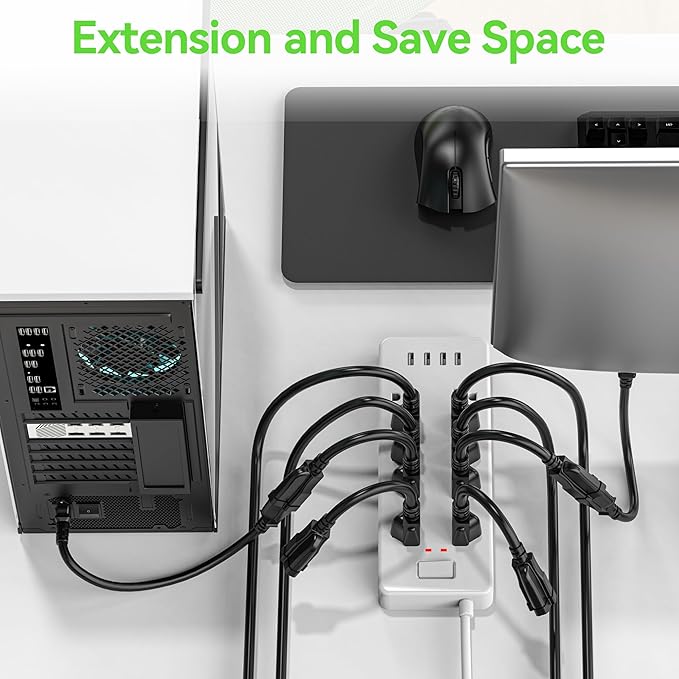 Power Extension Cord 20FT, 3 Prong Grounded Electric Extension Cable Outlet - Image 3