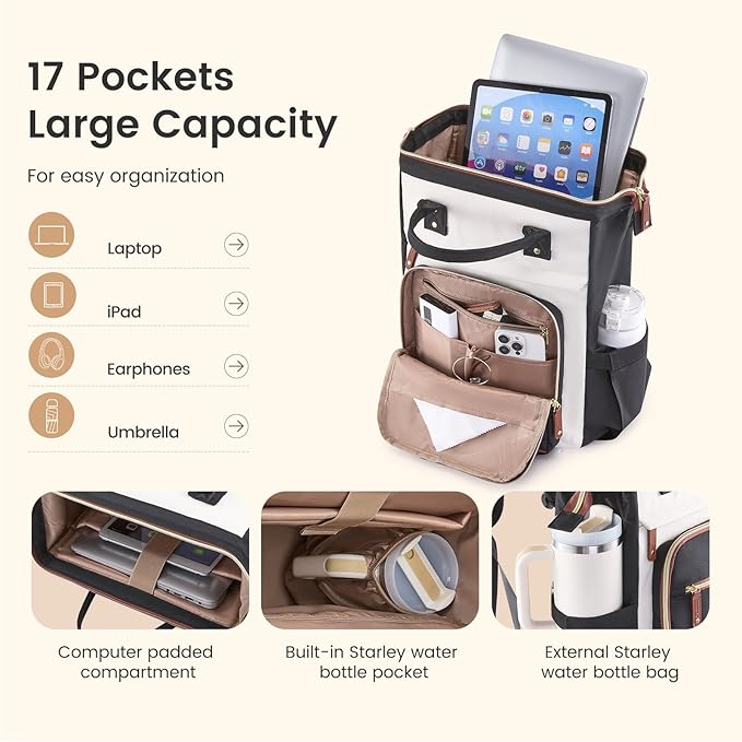 LOVEVOOK Laptop Backpack for Women Work Bag - Image 3