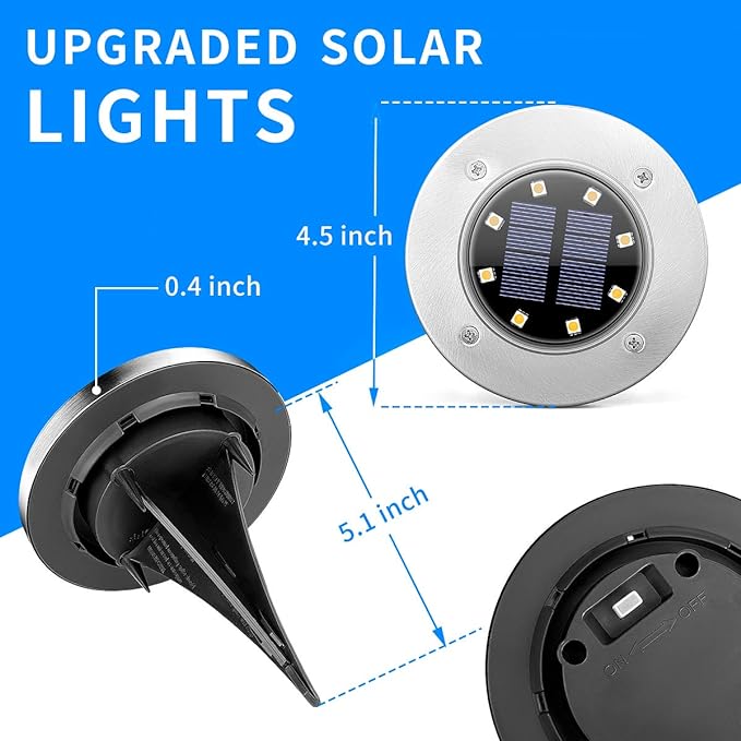 SOLPEX Solar Lights Outdoor Waterproof, 12 Pack Solar Ground Lights, Solar - Image 6