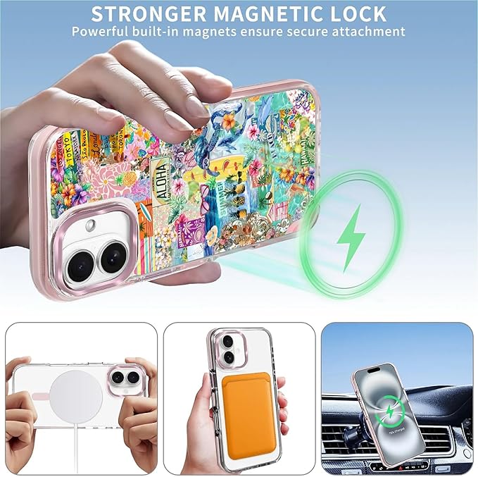 Case for iPhone 16 Plus, Hawaii Aloha Cover Coastal Beach Collage Phone Case - Image 3