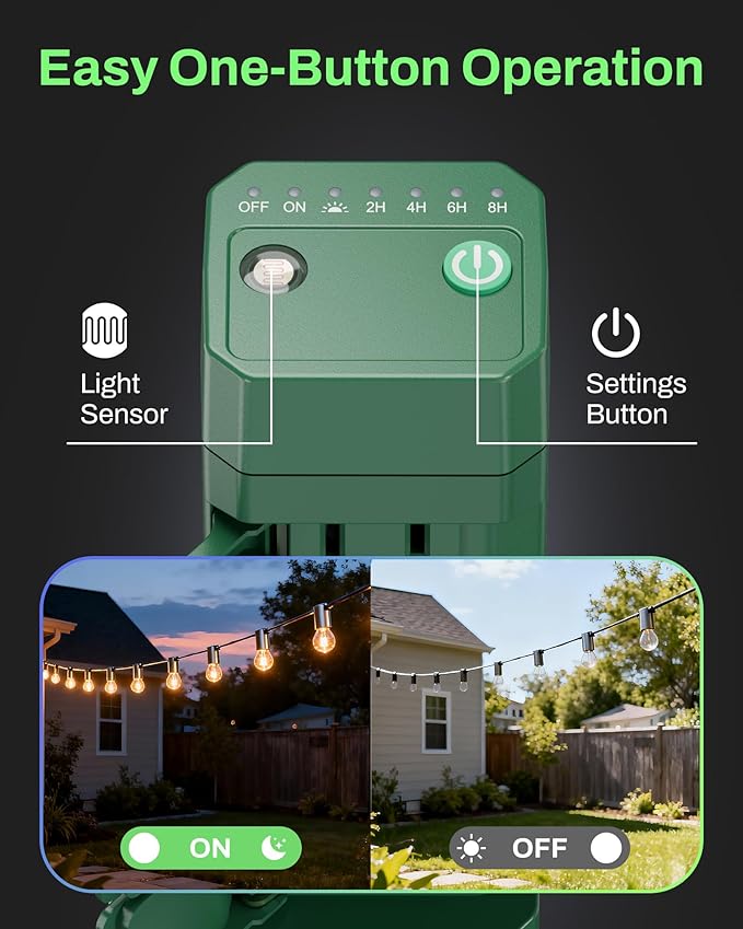 BN-LINK Outdoor Power Stake Timer, Dusk to Dawn Sensor - Image 3
