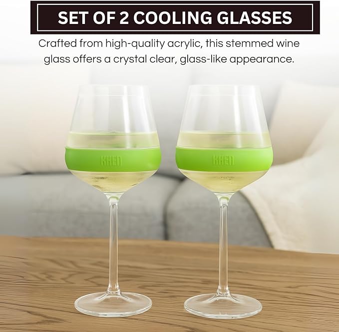 14oz Frozen Cooling Wine Glasses, 2 Set – Keep Drinks Cold Longer, Stemmed - Image 3
