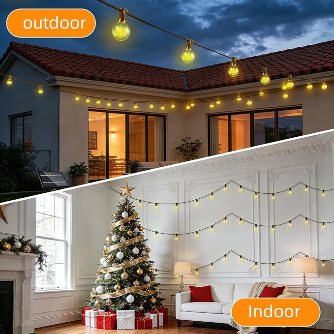 33FT Solar Lights Outdoor Waterproof: G40 10M Shatterproof Bulbs Patio Lights - Image 9