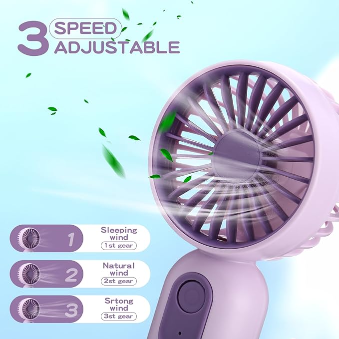 Rossesay 6 Pcs Mini Portable Fan Bulk Cute Handheld Lightweight Small Little - Image 4