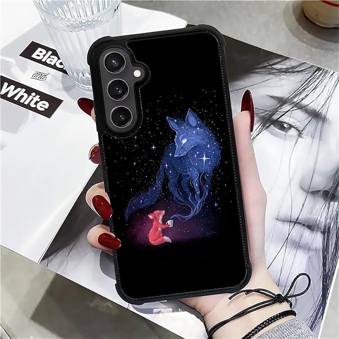 for Samsung Galaxy S23 FE Case, Galaxy Fox Wolf Pattern Graphic Design Girl Boy - Image 6