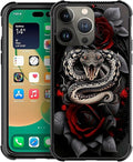 for iPhone 13 Pro Case, Entwined Rose Snake Pattern Graphic Design Girl Boy by FKBRCL4U