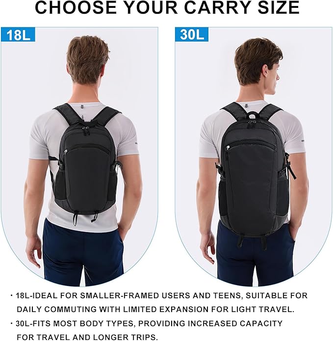 Lightweight Hiking Backpack 18L Packable Foldable Small Daypack Collapsible - Image 9