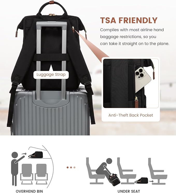 LOVEVOOK Laptop Backpack for Women, 15.6 inch Waterproof Nurse Bag Teacher Work - Image 7
