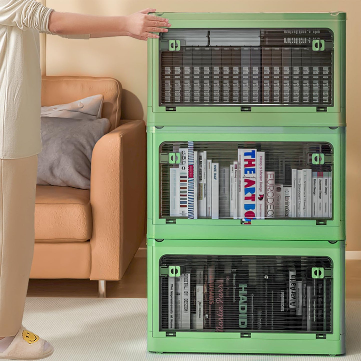 Collapsible Storage Bins with Lids, Closet Organizers, Dorm Room Essentials, Folding Storage Box