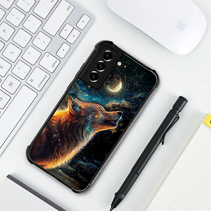 for Samsung Galaxy S21 Plus Case, Star Cave Hungry Wolf Pattern Graphic Design - Image 7