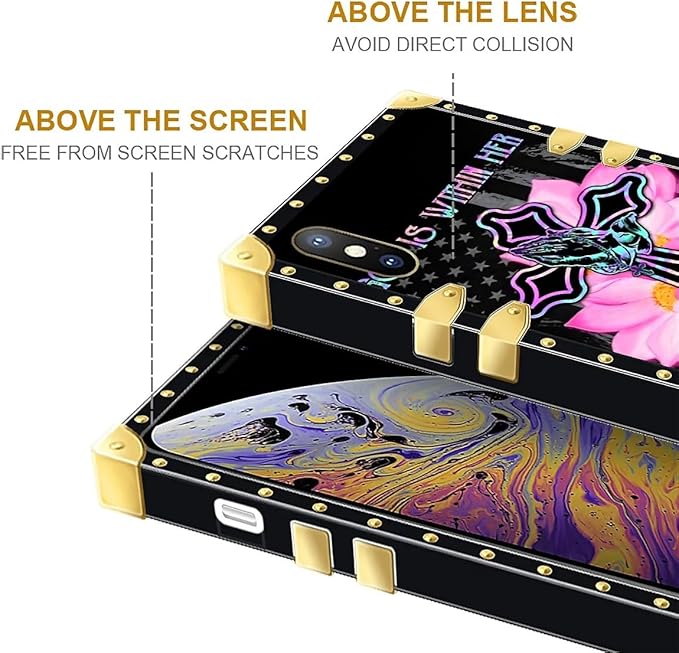 Compatible with iPhone Xs Max Case, Praying Cross Hands Luxury Golden Decoration - Image 7