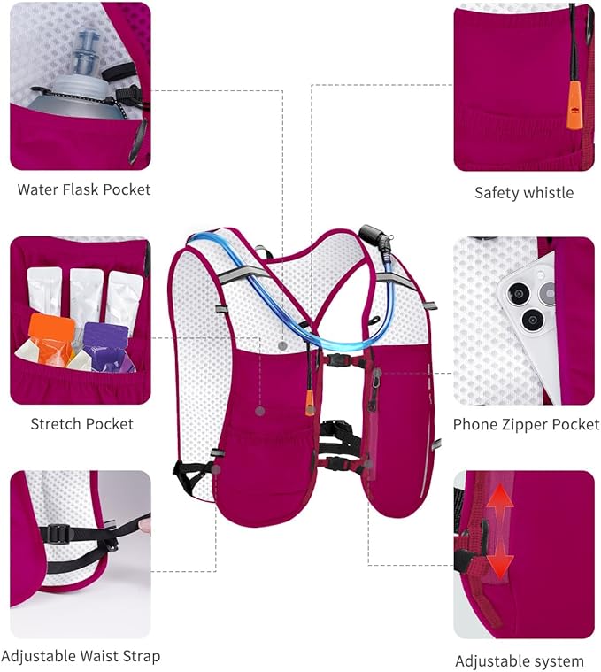 ECOHUB Running Hydration Vest Backpack, Lightweight Breathable Pack - Image 4