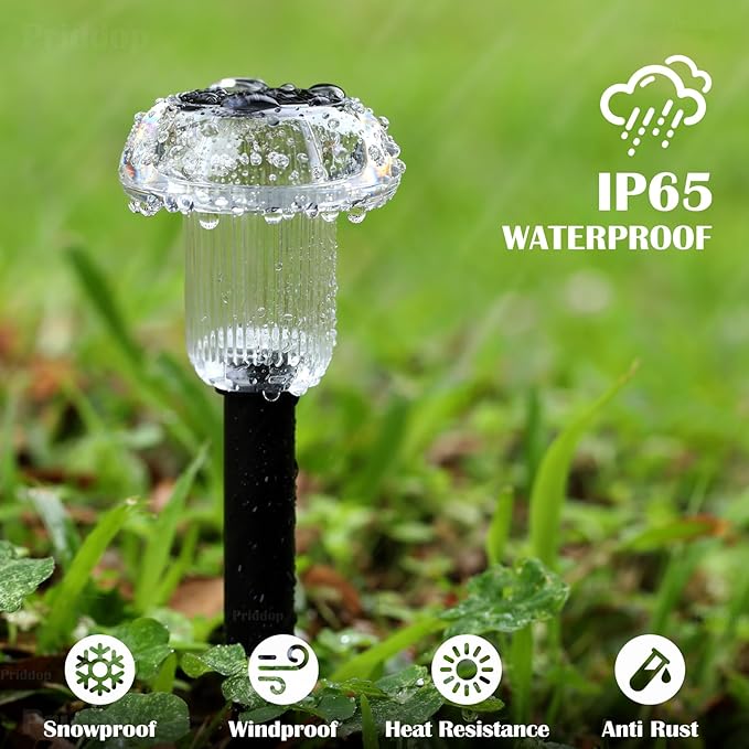 Priddop Solar Lights Outdoor Pathway Waterproof 12 Pack Color Changing LED - Image 6