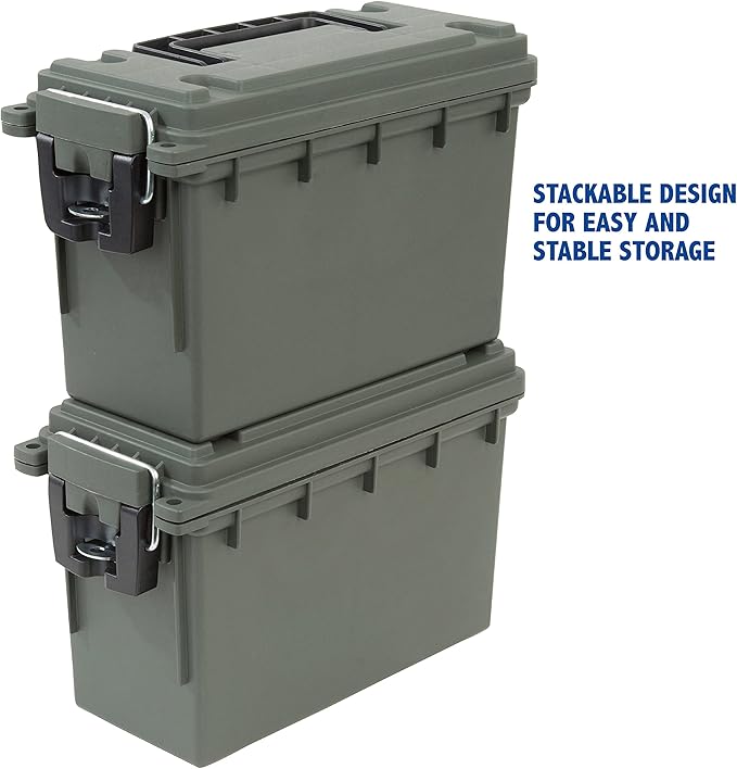 Sheffield 12626 Ammo Storage Box, Stackable .30 Cal Field Boxes, Water and Dust - Image 6