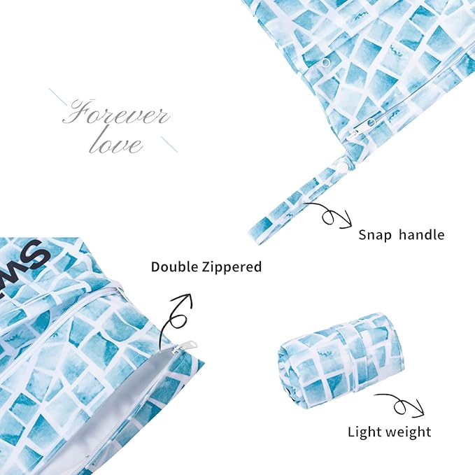 ALVABABY 2pcs Superior Waterproof Wet Dry Bags, Reusable - Image 2