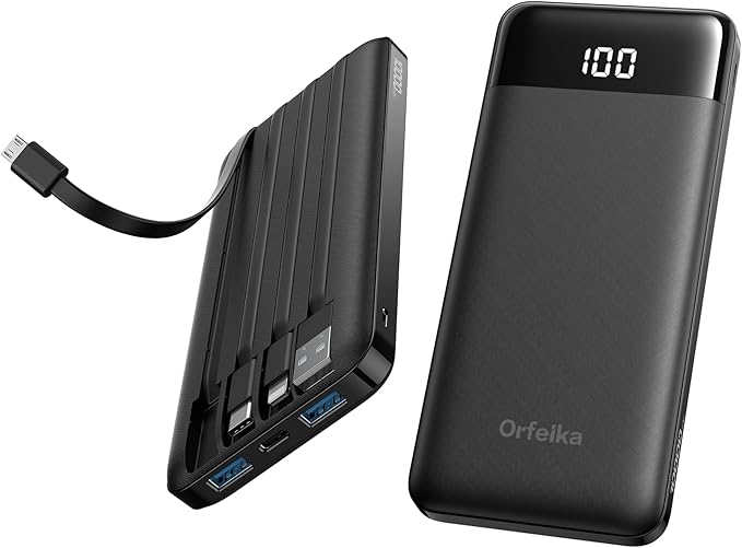 Orfeika Portable Phone Charger, 10000mAh Portable Charger Power Bank by Orfeika