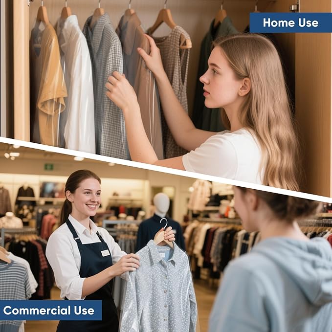 50 Pack 23.6"x40" Garment Bags for Hanging Clothes, Thick Clear Plastic Dry - Image 6