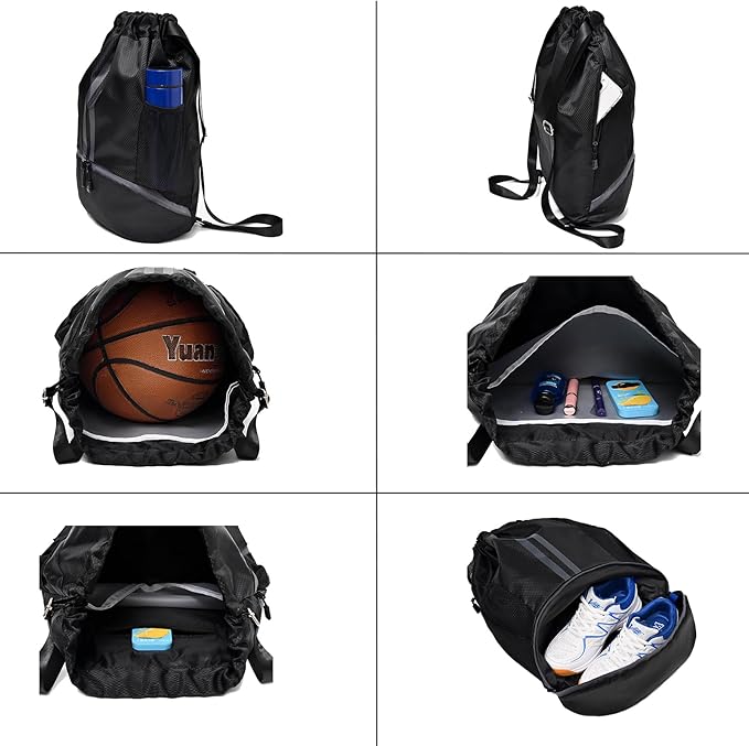 LOKAPEGY Black Drawstring Gym Bag - Image 4