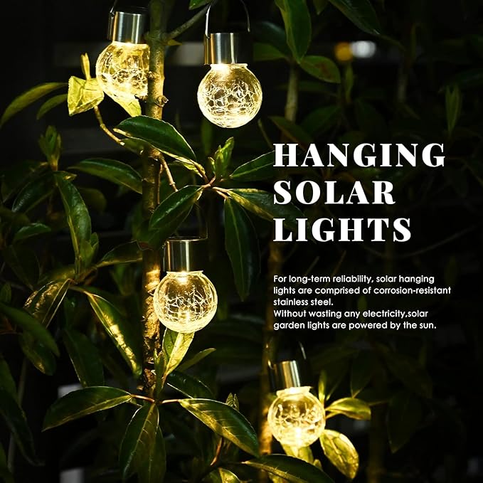 SOLPEX 12 Pack Hanging Solar Lights Outdoor, Solar Outdoor Lights Decorative - Image 9