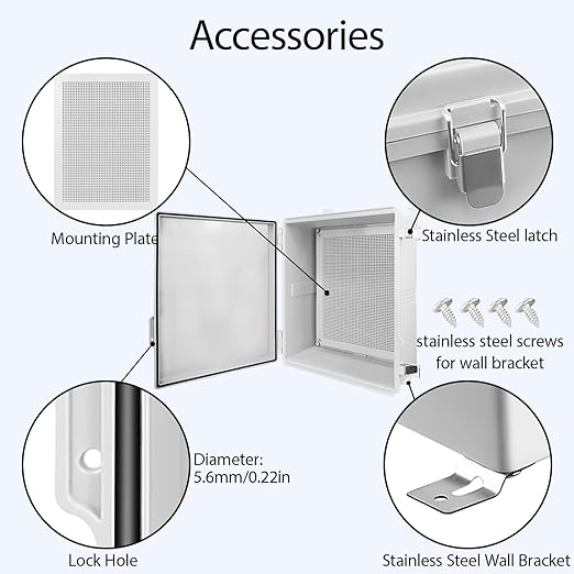 LeMotech Electrical Box, IP67 Waterproof Hinged Cover Stainless Steel Latch - Image 4
