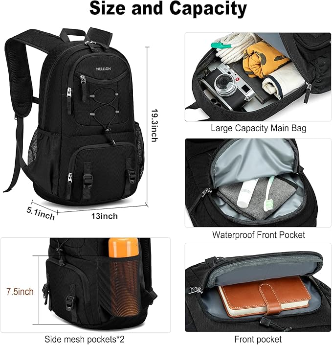 Nerlion Lightweight Foldable 35L Hiking Backpack Travel Backpack - Image 2