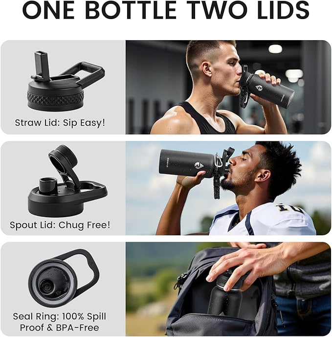 RAYMYLO Insulated Water Bottle 32 oz, Triple Wall Vacuum Stainless Steel - Image 5