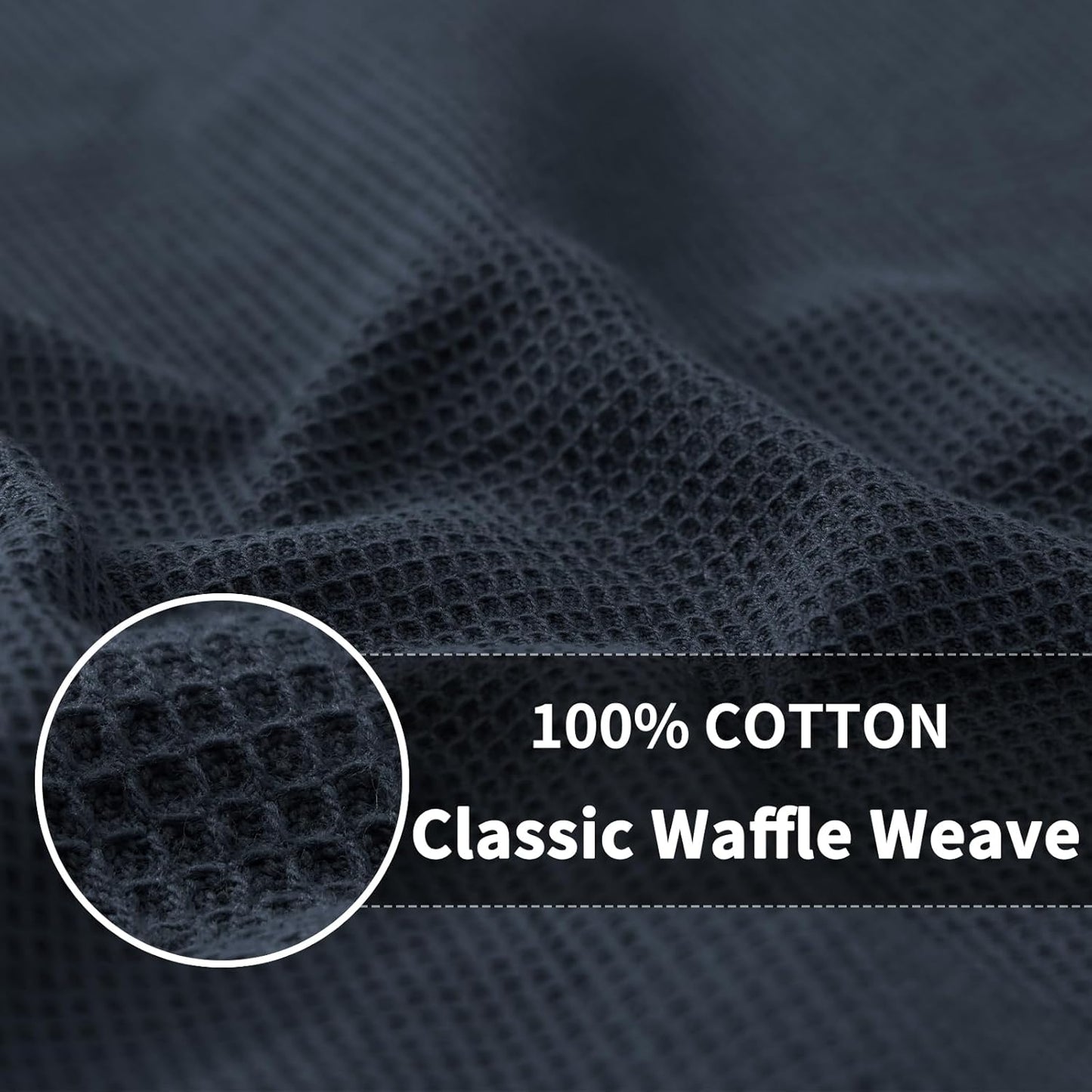 Homaxy 100% Cotton Waffle Weave Kitchen Towels - 4 Pack Soft and Absorbent Dish Towels - 16 x 26 Inches Quick Dry Hand Towels - Dark Grey
