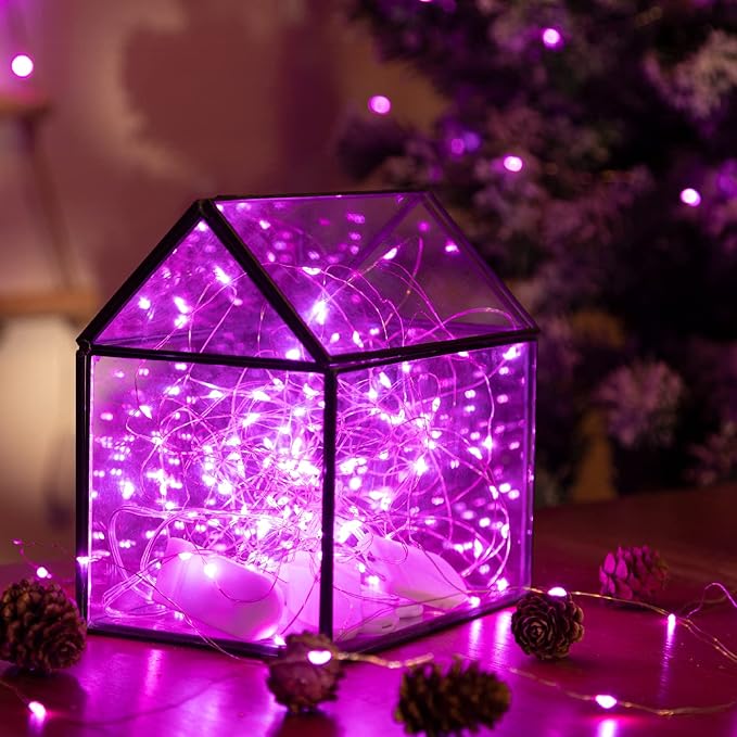 12-Pack LED Fairy Lights 7 Feet Battery Powered Waterproof Silver Wire 20 Slim - Image 4