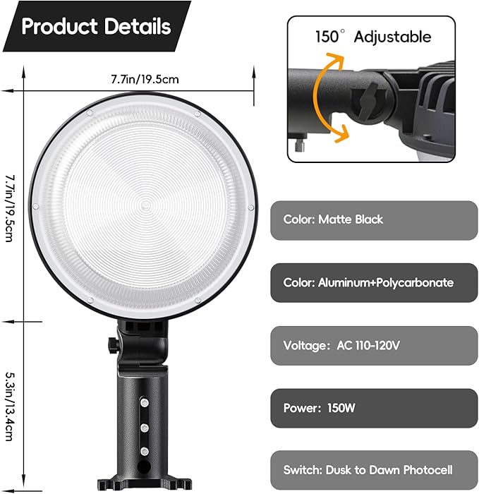 150W 2 Pack 20000LM Dusk to Dawn Outdoor Lighting, LED Barn Lights Outdoor - Image 8
