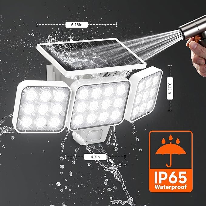 WdtPro Solar Lights Outdoor Motion Sensor, 3500LM Bright Solar Flood Lights - Image 6