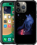 for iPhone 13 Pro Case, Galaxy Fox Wolf Pattern Graphic Design Girl Boy Soft by FKBRCL4U