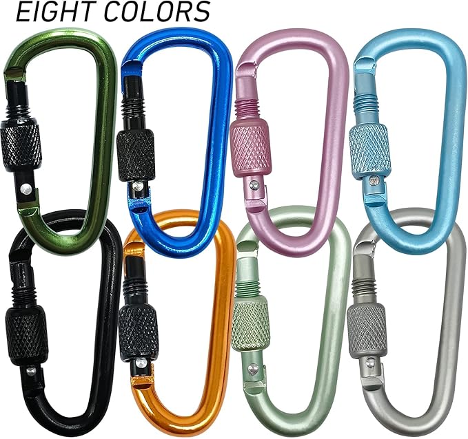 YUCHIYA 8 Pack D-Shape Carabiner Clasp - Image 7