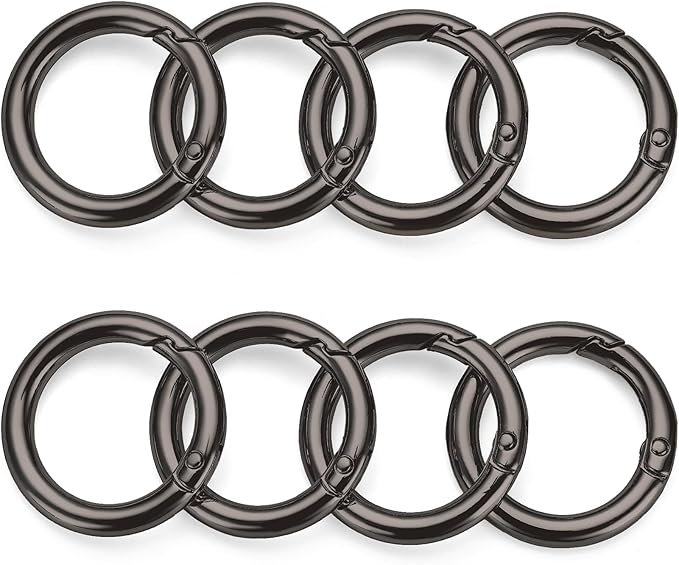 Gkeygo Key Ring Clip, 4/5 Inch Keychain Rings, 8 Pack Round Carabiner Clip - Image 9