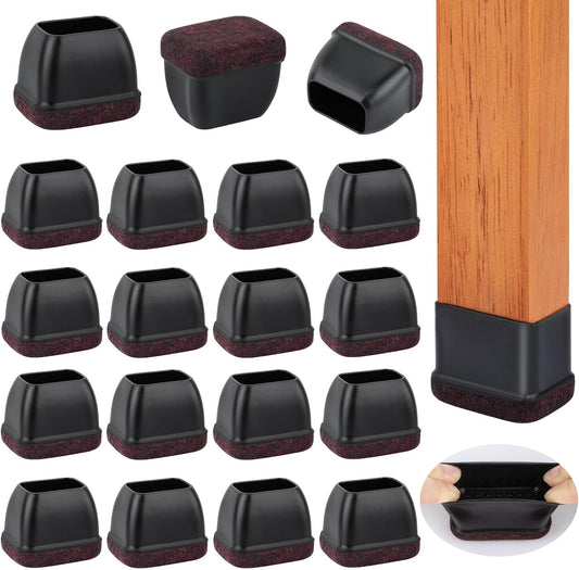 16 Pcs Rectangle Chair Leg Floor Protectors, Silicone Chair Leg Protectors for Hardwood Floors, High Elastic Chair Leg Cover for Chair Table Desk, Protect Wooden Floors from Scratching, Won't Tear