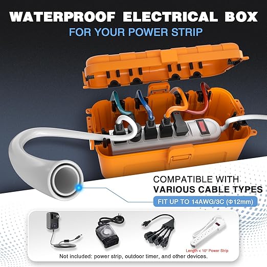 Flemoon Outdoor Electrical Box Waterproof, Medium Weatherproof Electrical Box - Image 2