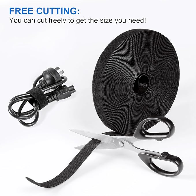 OneLeaf Hook and Loop Roll Reusable Fastening Cable Ties, Free Cutting - Image 2