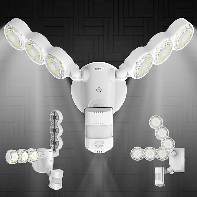 SANSI 45W 6000LM Motion Sensor Outdoor Lights, 5000K 600W Equiv LED Outdoor - Image 8
