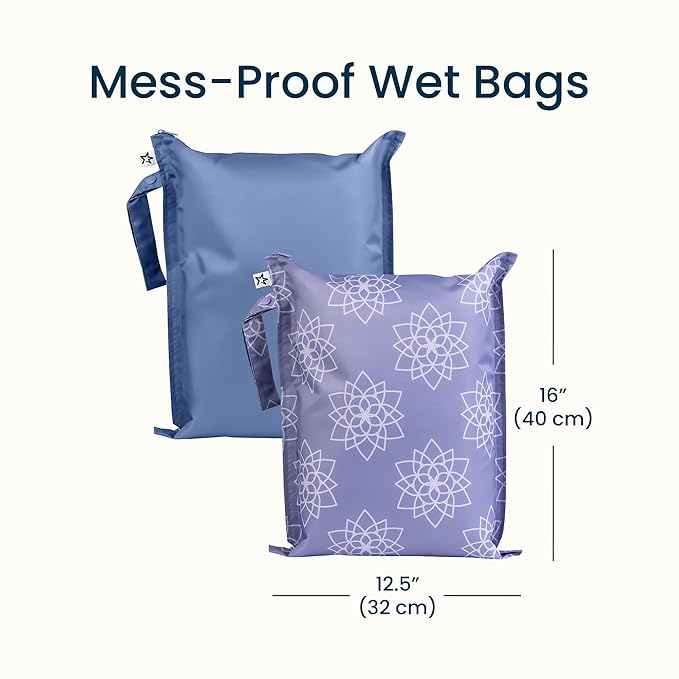 Tiny Twinkle Mess Proof Wet Bags | 2-Pack Reusable Waterproof Wet Bags - Image 6