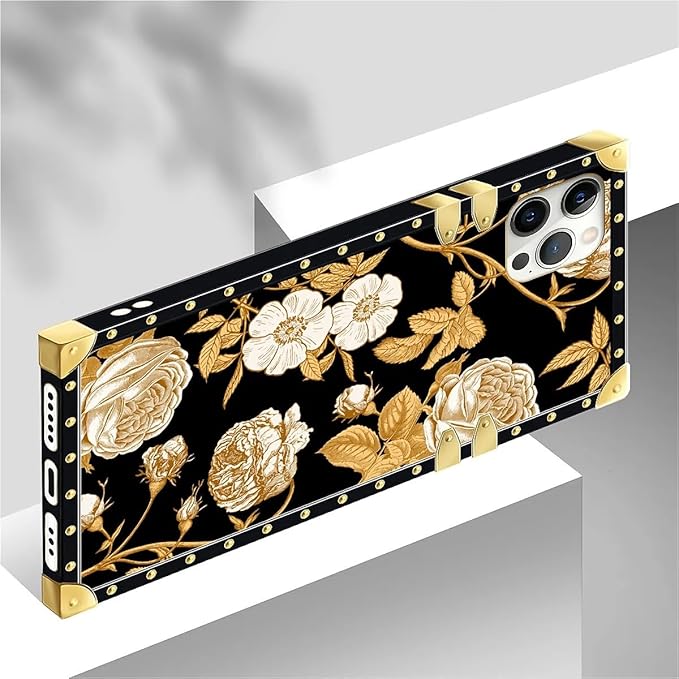 Compatible with iPhone 12 12 Pro Case, Blooming Rose Golden Flower Luxury - Image 4