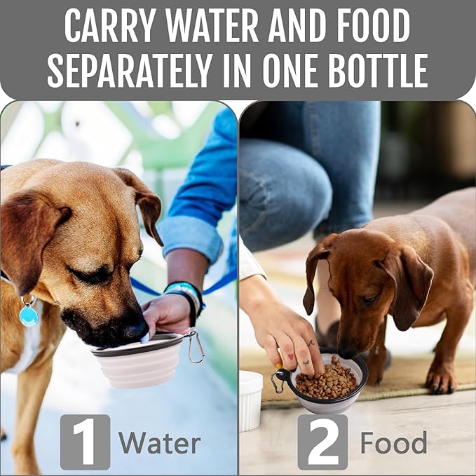 Dog Travel Water Bottle W/Collapsible Bowls - Image 4