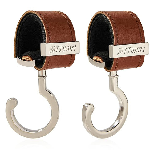 2 Pack Stroller Hooks, Strong Synthetic Leather Hook-and-Loop by MTTBmrt