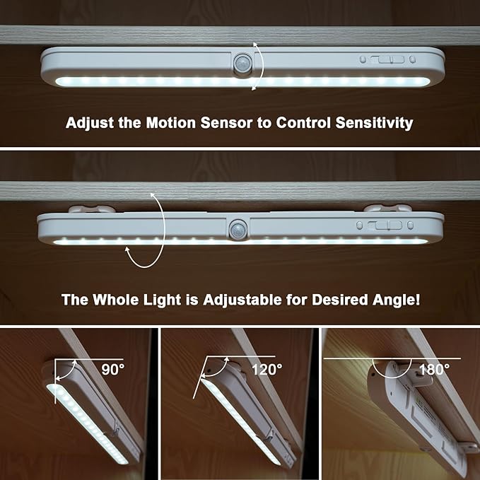 BLS T01L LED Closet Light, Super Bright 20 LED Under Cabinet Lighting Battery - Image 4