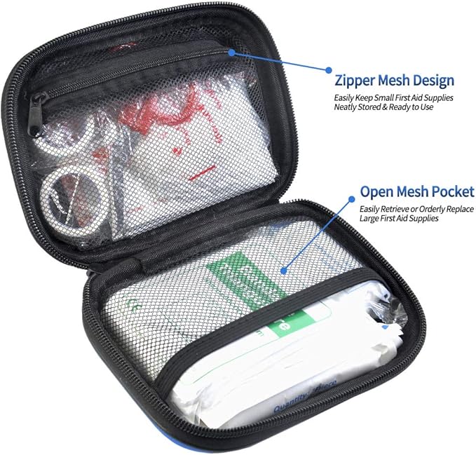 I GO 85 Pieces Hard Shell Mini Compact First Aid Kit, Small Personal Emergency - Image 3