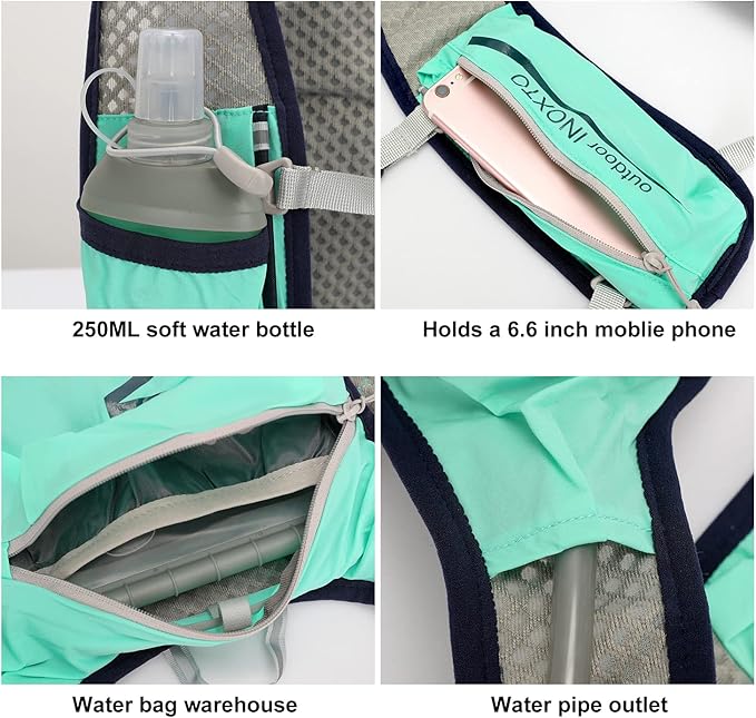 INOXTO Running Hydration Vest Backpack, Lightweight Insulated Pack - Image 2