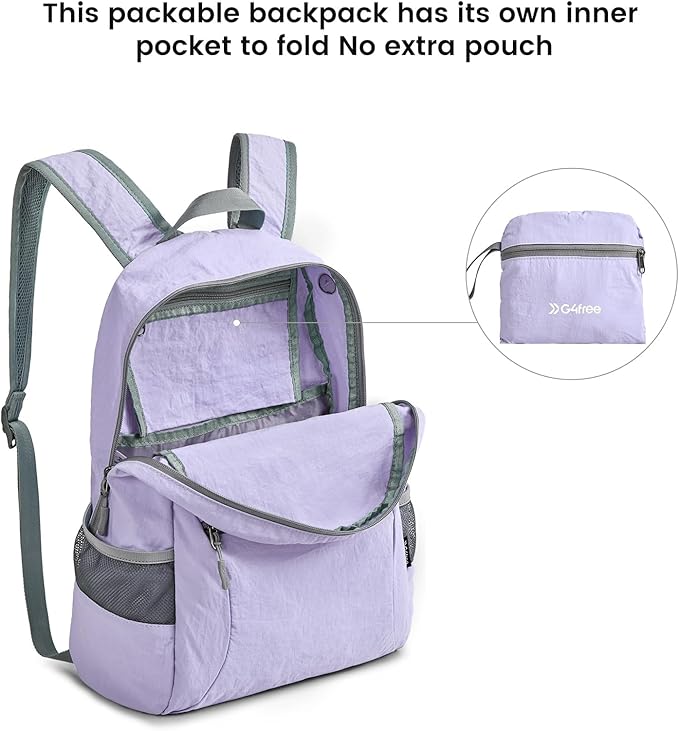 G4Free 20L Lightweight Packable Backpack Travel Hiking Daypack Foldable Backpack - Image 6