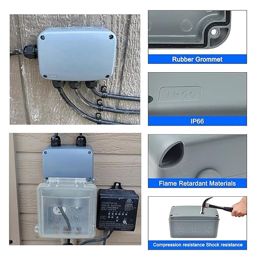 Nineleaf Waterproof Electrical Box, 6PK Outdoor Junction Boxes, IP66 External - Image 2