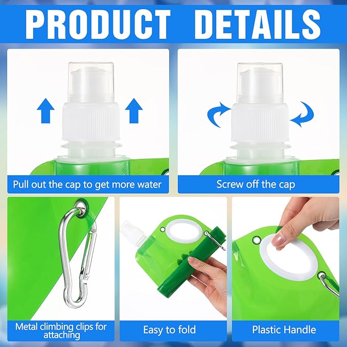 LemonRoad 22OZ Collapsible Water Bottles Bulk Foldable Water Bottles - Image 3