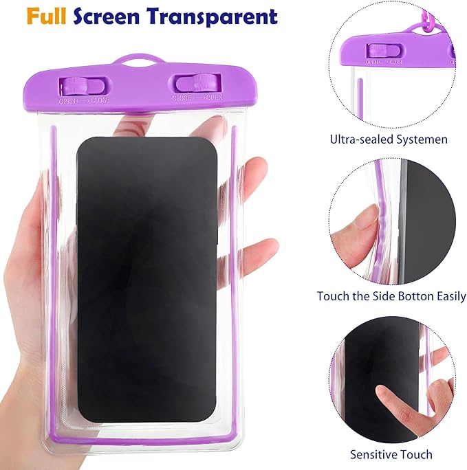 Flutesan 40 Pack Universal Clear Waterproof Phone Pouch Cell Phone Pouch Dry - Image 3