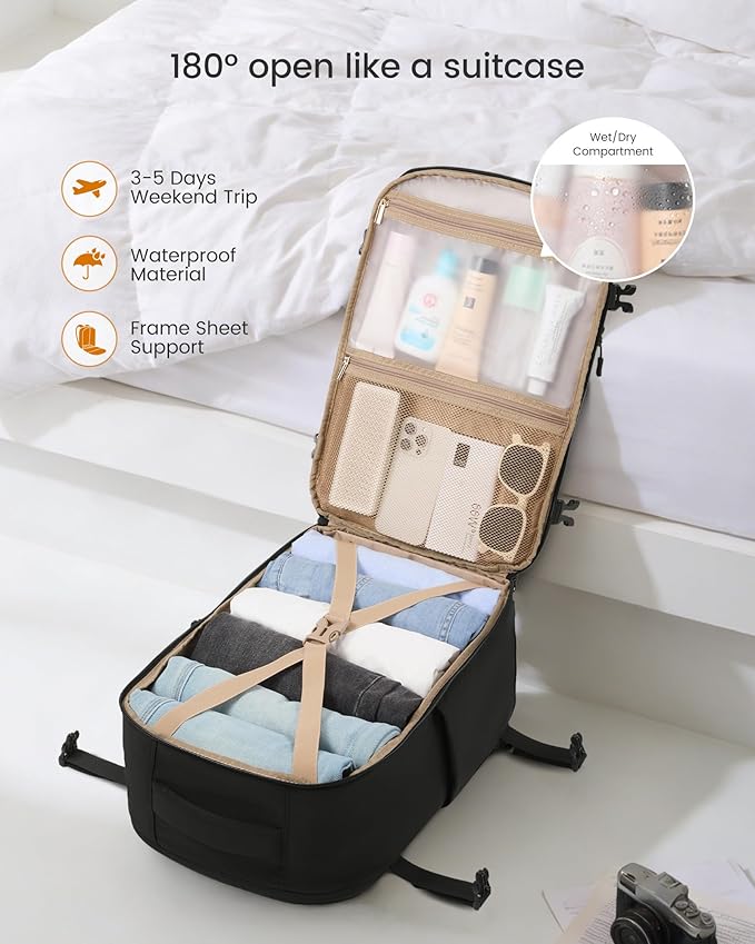 LOVEVOOK 50L Travel Backpack for Women, Airline Approved Carry On Backpack - Image 6